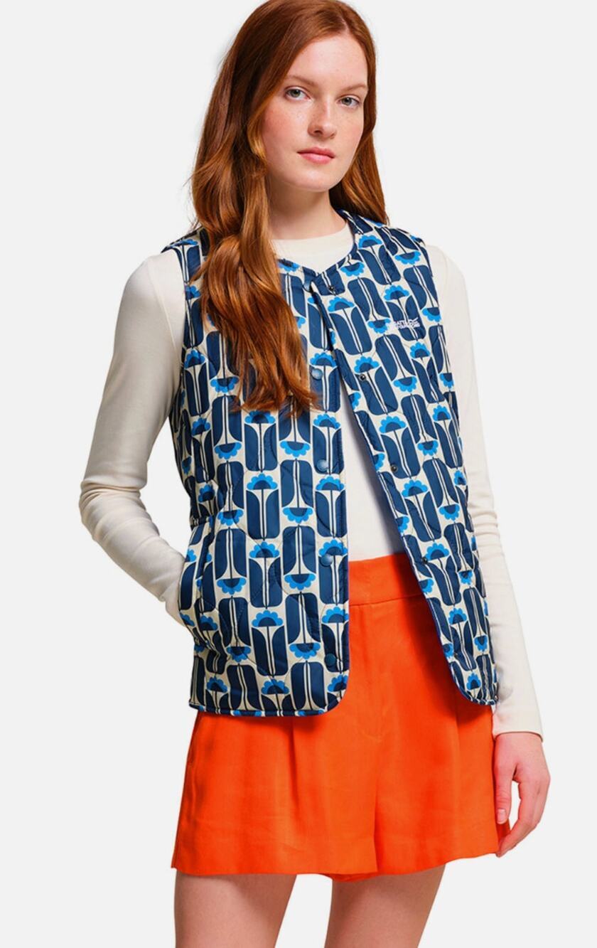 NWT Regatta Womens Orla Kiely Quilted Bodywarmer Vest Navy Quilted Flowers XXL